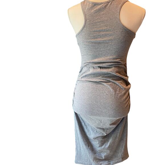 Rave Party Beach Cruise Grey bodycon dress side ruching t-back sexy comfy small - Picture 2 of 6